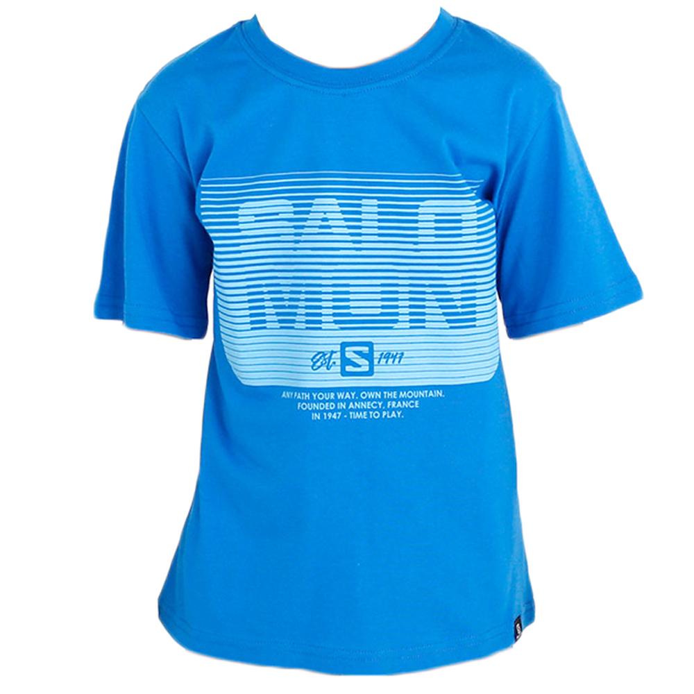 Salomon Singapore Kids T-shirts - TOMMY SS B Blue | 08412-QJXB